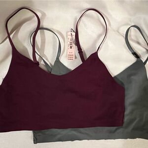 Victoria’s Secret bralette size Small, dark moss green and burgundy stretch lace